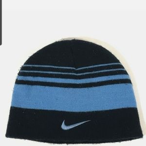 Nike YOUTH Blue Stripe Winter Beanie Stretch to Fit  - hbx10